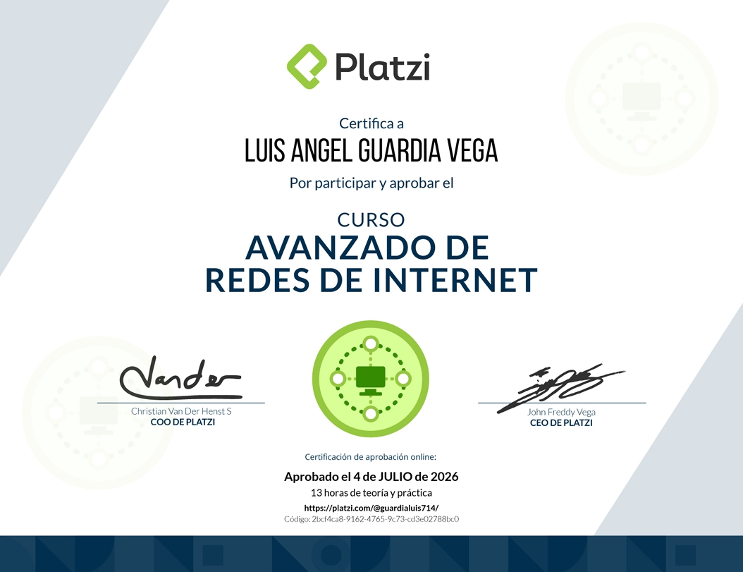 Certificado Redes de Internet — Profesional