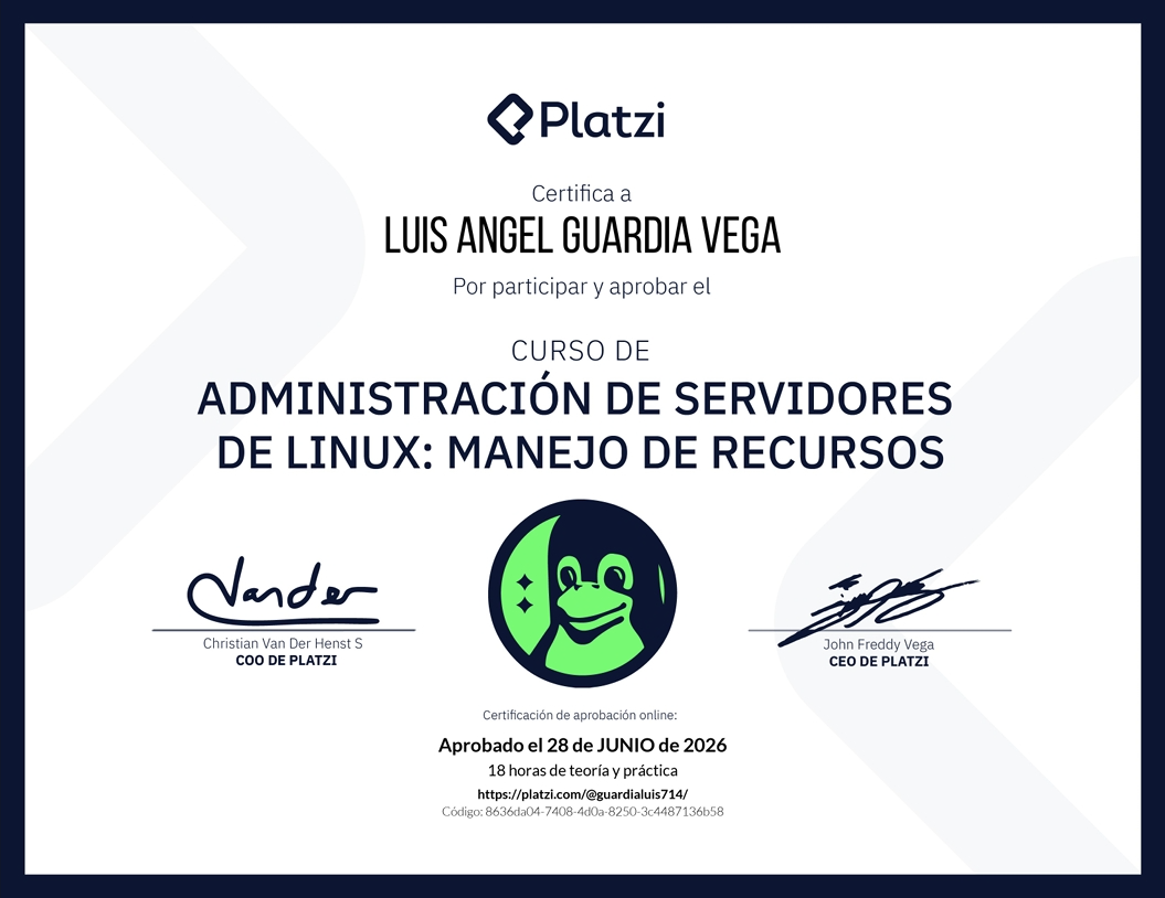 Certificado Linux Server — Manejo de Recursos