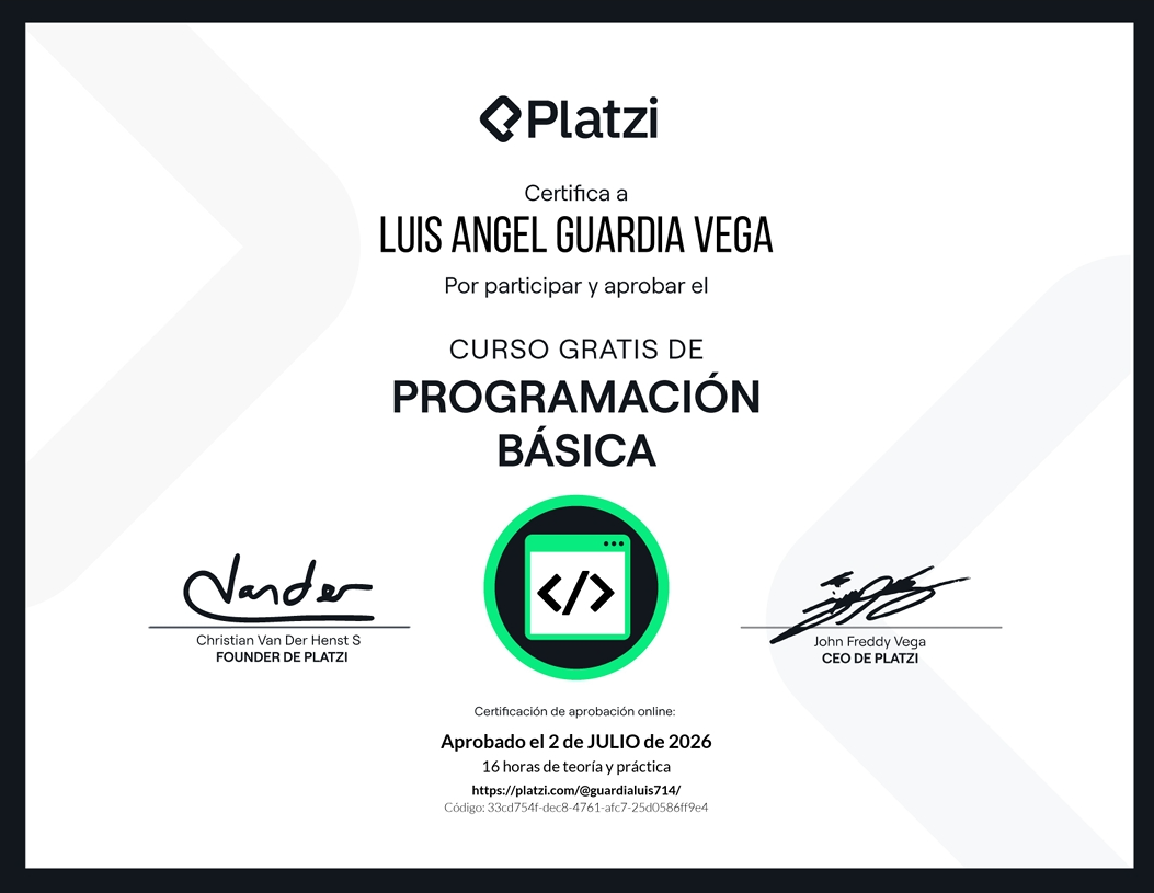 Certificado Programación Básica