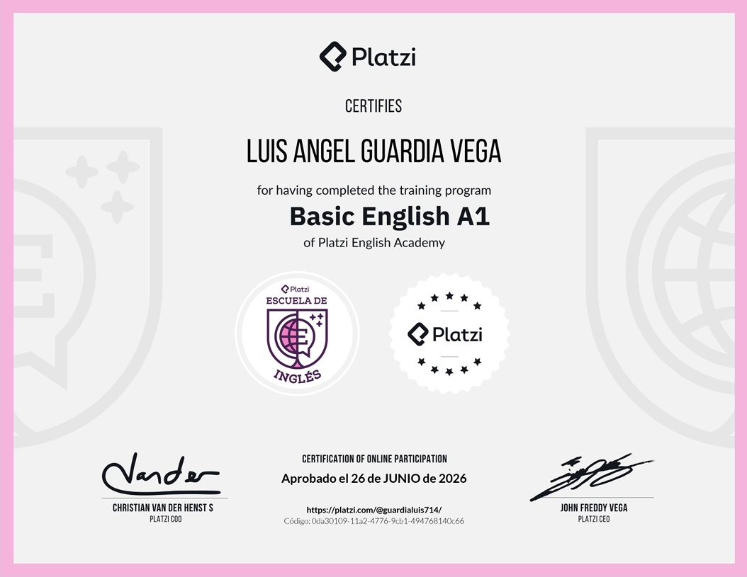 Certificado Inglés A1